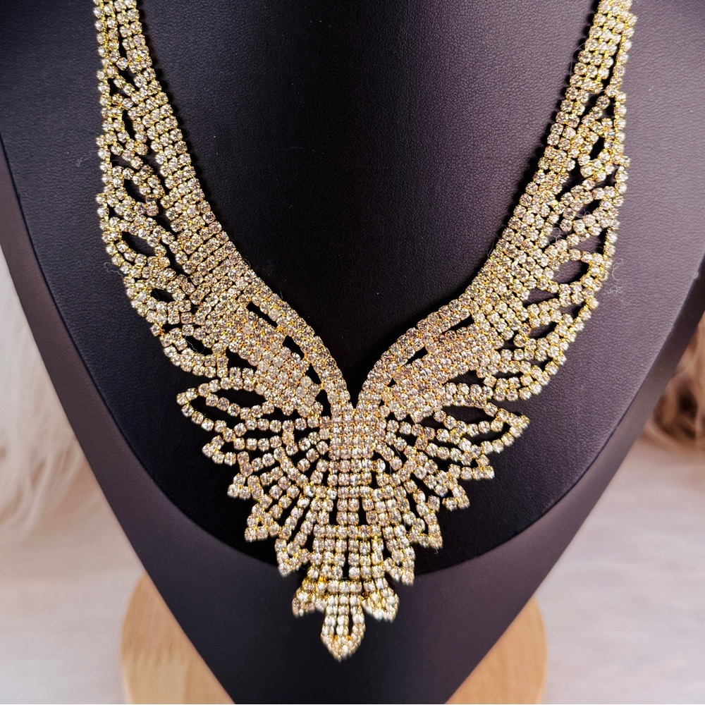 Goldtone Bling Lightweight Statement Necklace - image 1